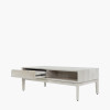 Gio White Sand Acacia Wood 2 Drawer Coffee Table