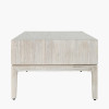 Gio White Sand Acacia Wood 2 Drawer Coffee Table