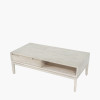 Gio White Sand Acacia Wood 2 Drawer Coffee Table