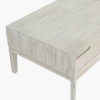 Gio White Sand Acacia Wood 2 Drawer Coffee Table