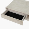 Gio White Sand Acacia Wood 2 Drawer Coffee Table