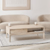 Gio White Sand Acacia Wood 2 Drawer Coffee Table