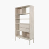 Gio White Sand Acacia Wood 2 Drawer, 7 Niche Shelf Unit