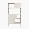 Gio White Sand Acacia Wood 2 Drawer, 7 Niche Shelf Unit