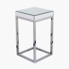 Rocco Silver Mirrored Glass and Metal Square Table Small