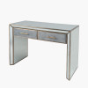 Brindisi Grey Velvet, Antique Metal and Mirror Console Table