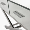 Rocco Mirrored Glass and Silver Metal Coffee Table
