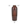 Pecan Brown Recycled Glass Ribbed Vase Tall