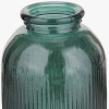 Sea Green Recycled Glass Ribbed Vase Tall