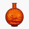 Orange Round Recycled Glass Vase
