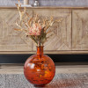 Orange Round Recycled Glass Vase