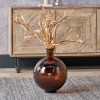 Pecan Brown Round Recycled Glass Vase