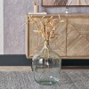 Clear Recycled Large Bottle Vase With A Raffia Wrapped Neck