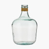 Clear Recycled Medium Bottle Vase With A Raffia Wrapped Neck