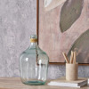 Clear Recycled Small Bottle Vase With A Raffia Wrapped Neck