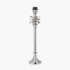 Trafalgar Nickel Metal Palm Tree Table Lamp Base with Harry 30cm Ivory Cotton Mix Cylinder Lampshade