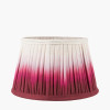 Trafalgar Nickel Metal Palm Tree Table Lamp Base with Scallop 30cm Red Ombre Soft Pleated Tapered Lampshade