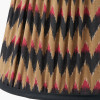Trafalgar Nickel Metal Palm Tree Table Lamp Base with Athira 30cm Multi Chevron Design Mushroom Pleat Tapered Lamp Shade