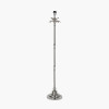 Trafalgar Nickel Metal Palm Tree Floor Lamp Base with Athira 45cm Multi Chevron Design Mushroom Pleat Tapered Lamp Shade