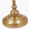 Trafalgar Gold Metal Palm Tree Table Lamp Base with Stellan 35cm Black Slubbed  Silk Mix Gold Lined Cylinder Lampshade