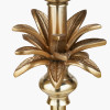 Trafalgar Gold Metal Palm Tree Table Lamp Base with Stellan 35cm Black Slubbed  Silk Mix Gold Lined Cylinder Lampshade