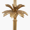 Trafalgar Gold Metal Palm Tree Table Lamp Base with Stellan 35cm Green Slubbed Silk Mix Gold Lined Cylinder Lampshade