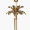 Trafalgar Gold Metal Palm Tree Floor Lamp Base with Stellan 45cm Green Slubbed Silk Mix Gold Lined Cylinder Lampshade