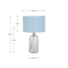 Chinon Glass Table Lamp Base and Shade Delft