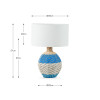 Brera Rattan Small Table Lamp Cobalt