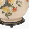Classic Rose Large Glass Table Lamp Base with Bacall 45cm Almond Silk Knife Pleat Empire Lampshade
