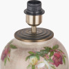 Hellebore Medium Glass Table Lamp Base with Lino 35cm Cream Self Lined Linen Cylinder Lampshade