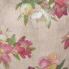 Hellebore Medium Glass Table Lamp Base with Lino 35cm Cream Self Lined Linen Cylinder Lampshade