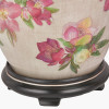 Hellebore Medium Glass Table Lamp Base with Lino 35cm Cream Self Lined Linen Cylinder Lampshade