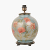 Coral Peony Large Glass Table Lamp Base with Coast 40cm Cream Calico Tapered Lampshade