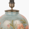 Coral Peony Large Glass Table Lamp Base with Coast 40cm Cream Calico Tapered Lampshade