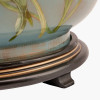 Coral Peony Large Glass Table Lamp Base with Lino 40cm White Self Lined Linen Cylinder Lampshade