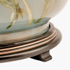 Coral Peony Large Glass Table Lamp Base with Bacall 45cm Almond Silk Knife Pleat Empire Lampshade