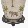 Safari Tall Glass Table Lamp Base with Milos 40cm Pistachio Green Linen Tapered Lampshade