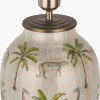 Safari Tall Glass Table Lamp Base with Edward 40cm Pistachio Green Linen Cylinder Lampshade