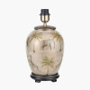 Safari Medium Glass Table Lamp Base with Edward 35cm Pistachio Green Linen Cylinder Lampshade