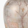 Deer Medium Glass Table Lamp Base with Lyndon 35cm Ivory Silk Mix Knife Pleat Tapered Lampshade