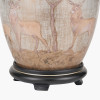 Deer Medium Glass Table Lamp Base with Milos 35cm Natural Linen Tapered Lampshade