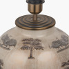 Guinea Fowl Large Glass Table Lamp Base with Bacall 45cm Almond Silk Knife Pleat Empire Lampshade