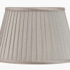 Honeysuckle Medium Glass Table Lamp Base with Lyndon 35cm Taupe Silk Mix Knife Pleat Tapered Lampshade