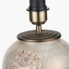 Honeysuckle Medium Glass Table Lamp Base with Milos 35cm Natural Linen Tapered Lampshade