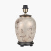 Honeysuckle Medium Glass Table Lamp Base with Edward 35cm Natural Linen Cylinder Lampshade