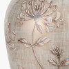 Honeysuckle Medium Glass Table Lamp Base with Bacall 30cm Almond Silk Knife Pleat Empire Lampshade