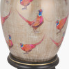 Pheasant Medium Glass Table Lamp Base with Lyndon 35cm Taupe Silk Mix Knife Pleat Tapered Lampshade