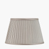 Pheasant Medium Glass Table Lamp Base with Lyndon 35cm Taupe Silk Mix Knife Pleat Tapered Lampshade