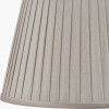 Pheasant Medium Glass Table Lamp Base with Lyndon 35cm Taupe Silk Mix Knife Pleat Tapered Lampshade